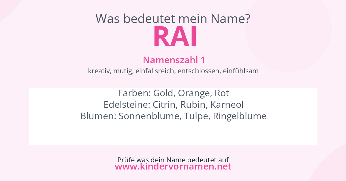 Was bedeutet der Name Rai?