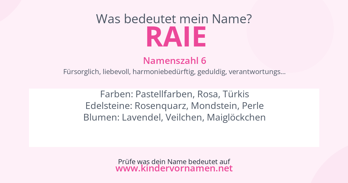 Was bedeutet der Name Raie?
