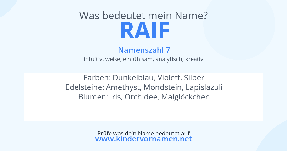 Was bedeutet der Name Raif?