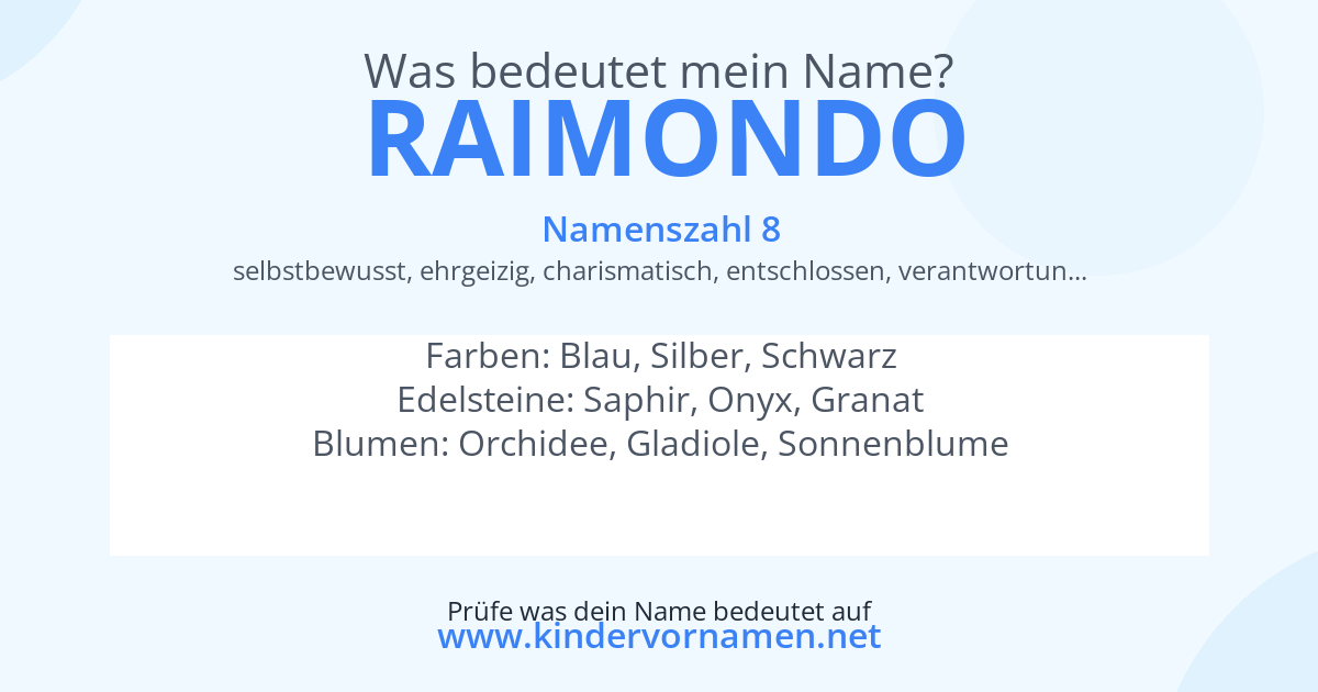 Was bedeutet der Name Raimondo?