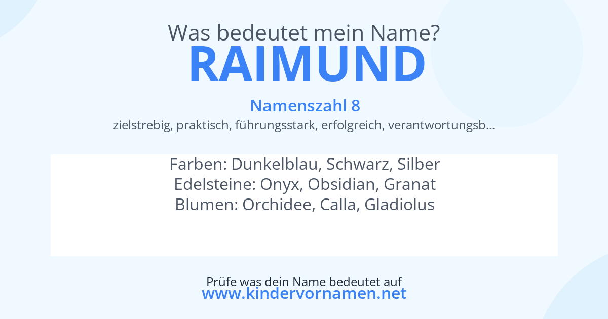 Was bedeutet der Name Raimund?