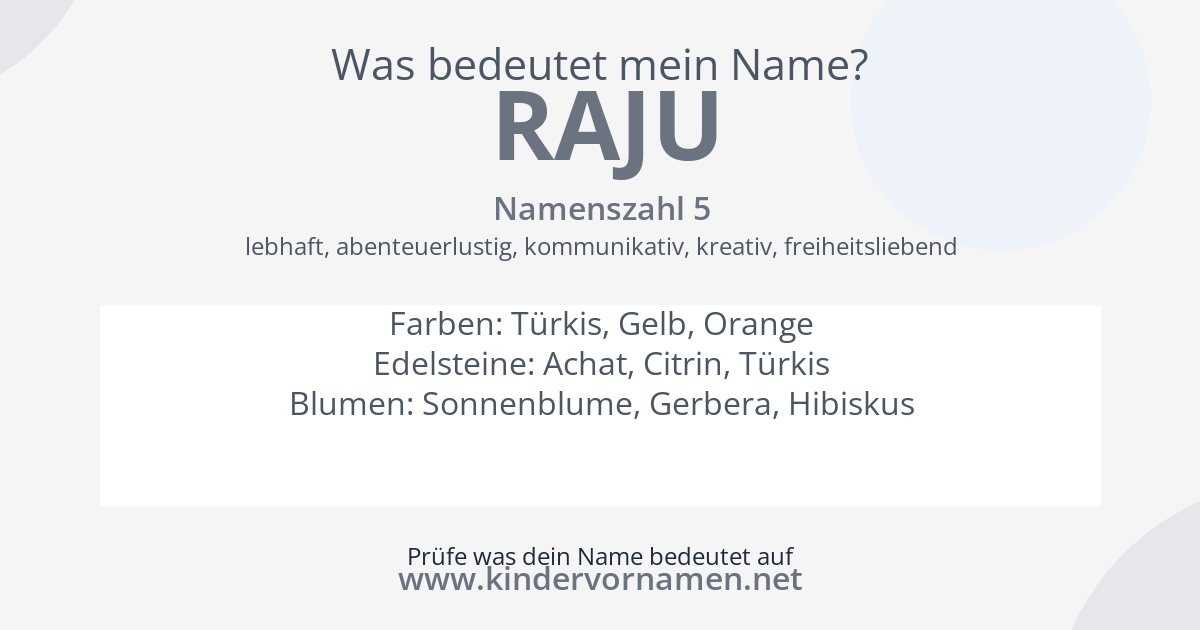 Was bedeutet der Name Raju?