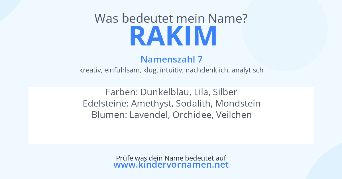 Was bedeutet der Name Rakim?