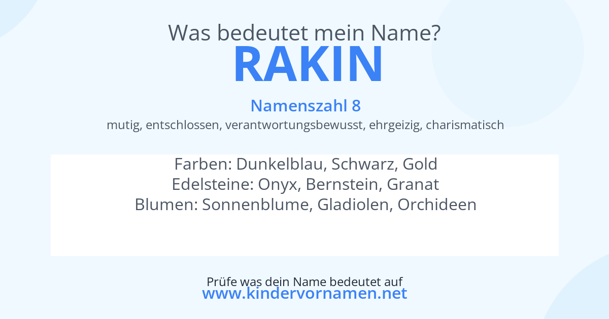 Was bedeutet der Name Rakin?
