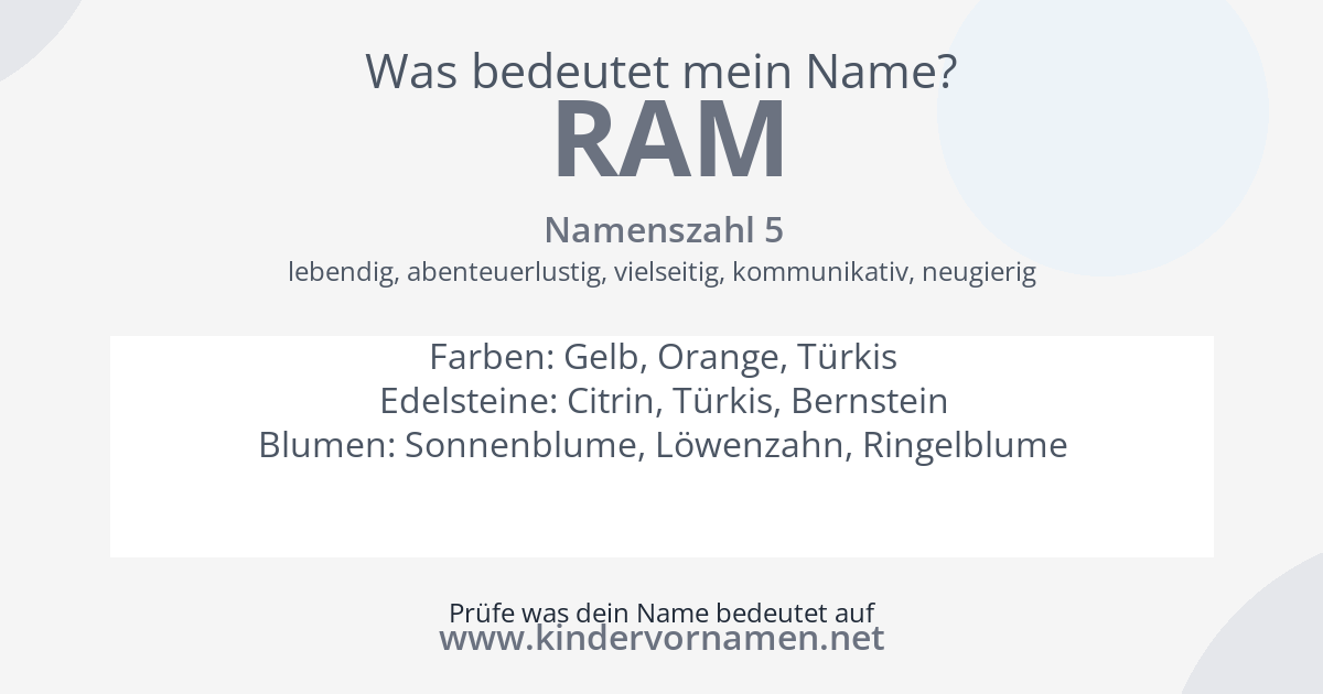 Was bedeutet der Name Ram?