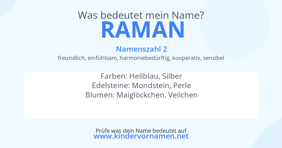 Was bedeutet der Name Raman?