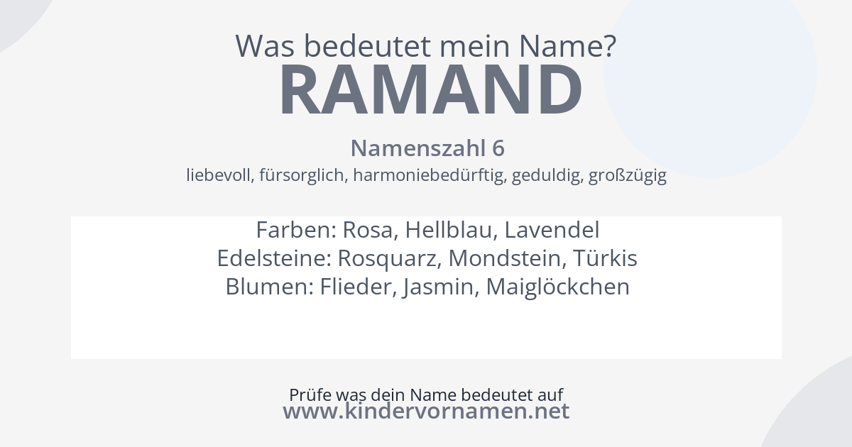 Was bedeutet der Name Ramand?