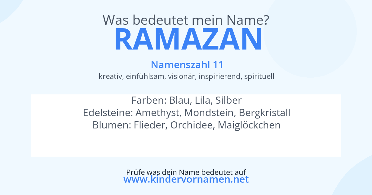 Was bedeutet der Name Ramazan?