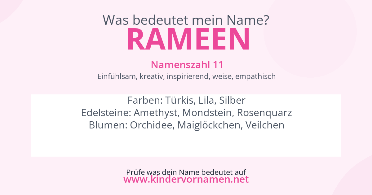 Was bedeutet der Name Rameen?