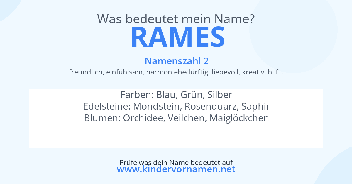 Was bedeutet der Name Rames?
