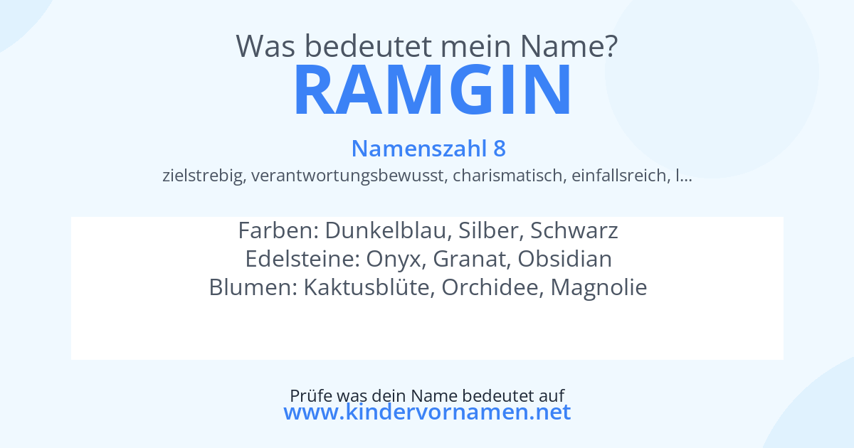 Was bedeutet der Name Ramgin?