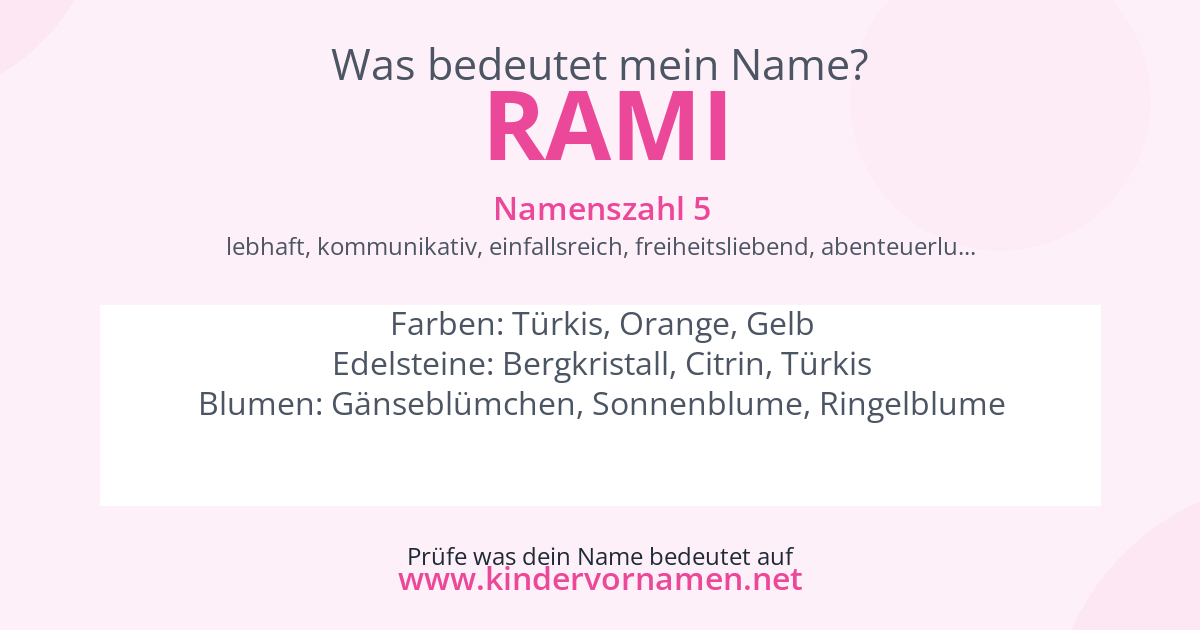 Was bedeutet der Name Rami?