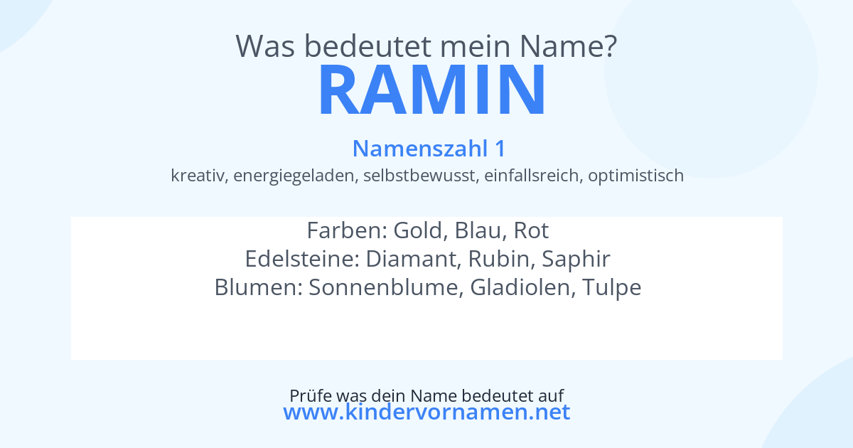 Was bedeutet der Name Ramin?