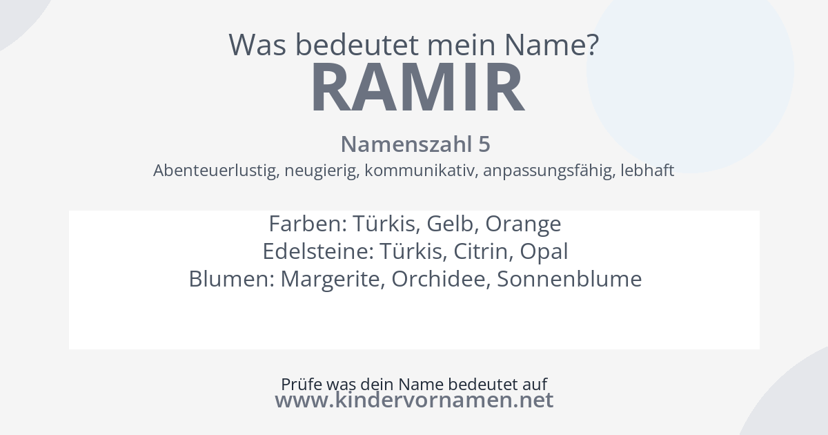 Was bedeutet der Name Ramir?