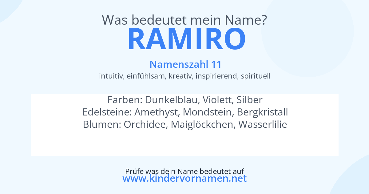 Was bedeutet der Name Ramiro?