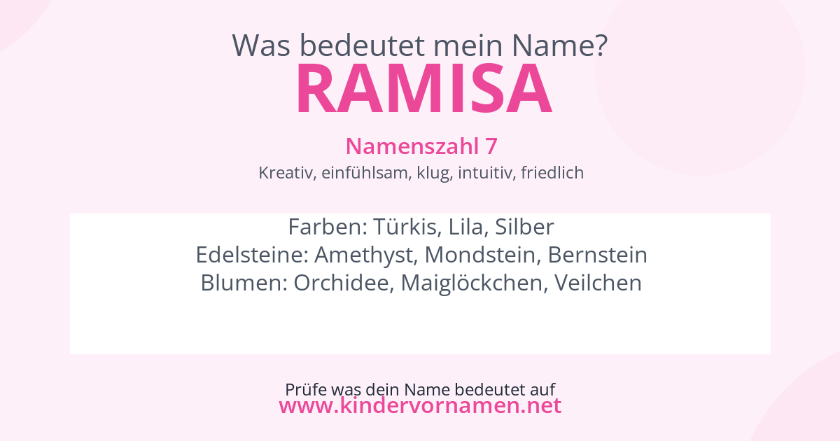 Was bedeutet der Name Ramisa?