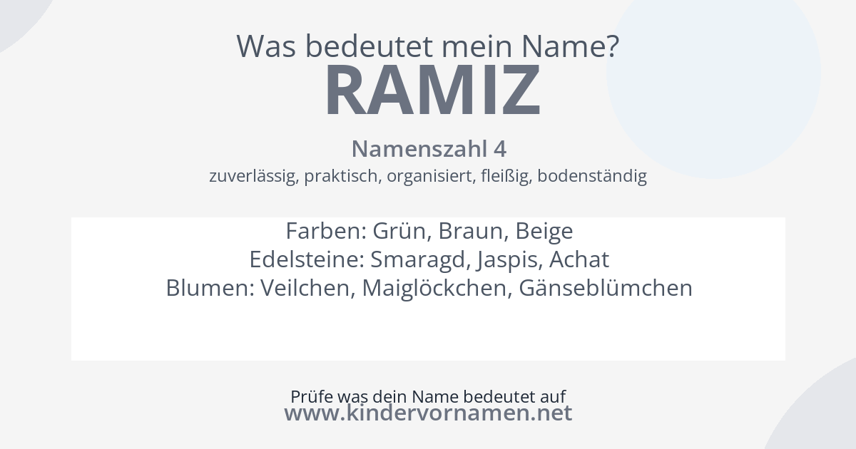 Was bedeutet der Name Ramiz?