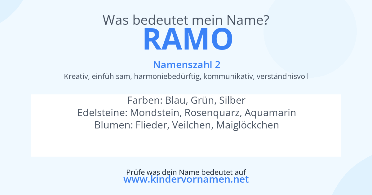 Was bedeutet der Name Ramo?