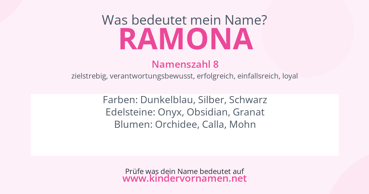Was bedeutet der Name Ramona?