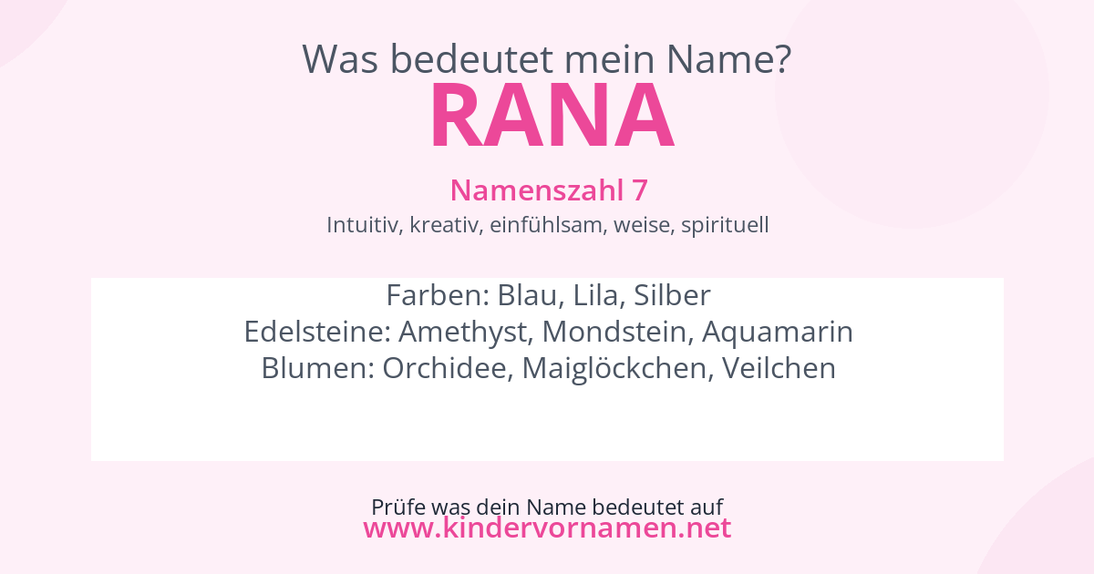 Was bedeutet der Name Rana?