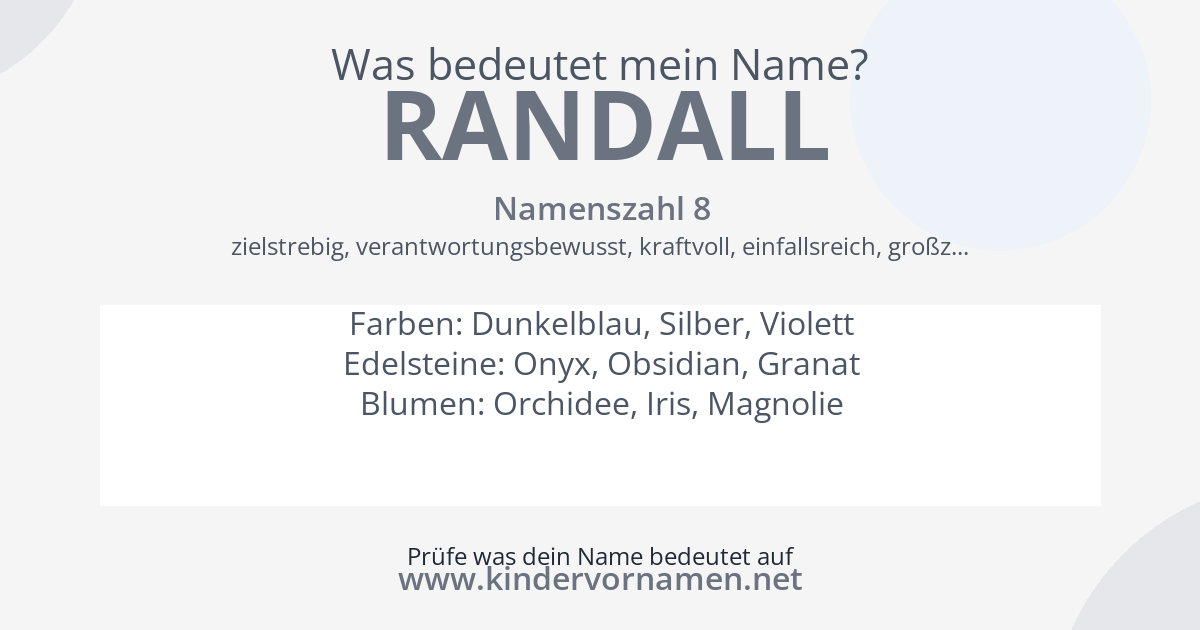 Was bedeutet der Name Randall?