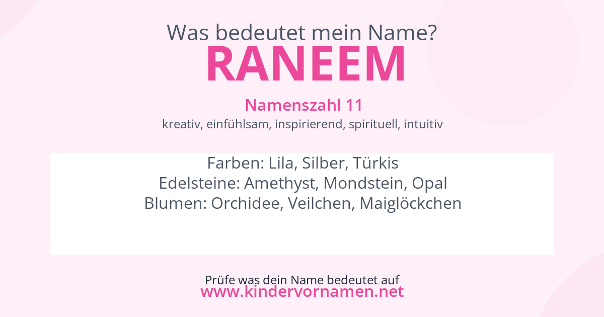 Was bedeutet der Name Raneem?