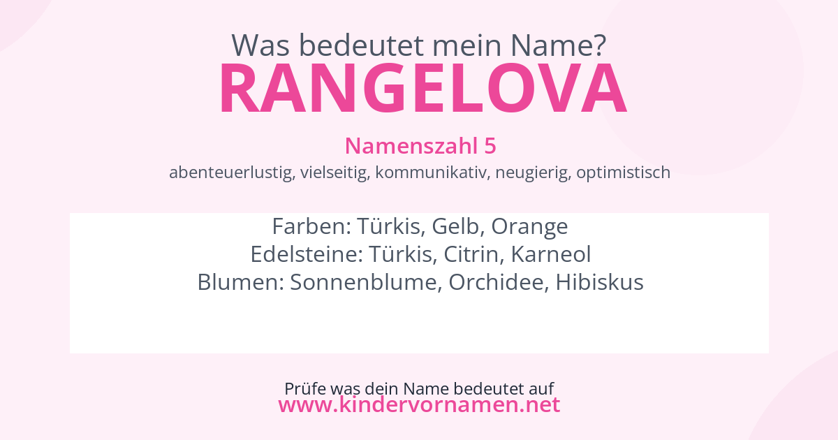Was bedeutet der Name Rangelova?