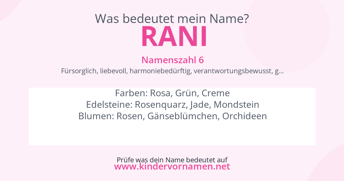 Was bedeutet der Name Rani?