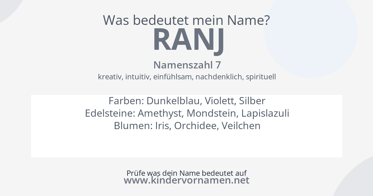 Was bedeutet der Name Ranj?