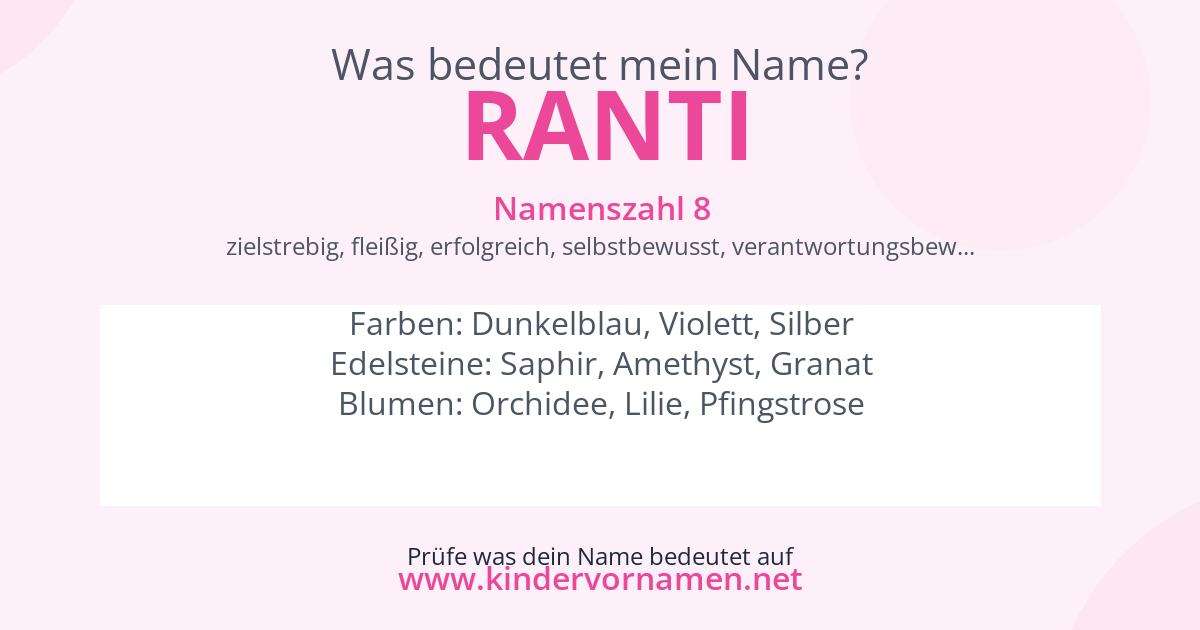 Was bedeutet der Name Ranti?