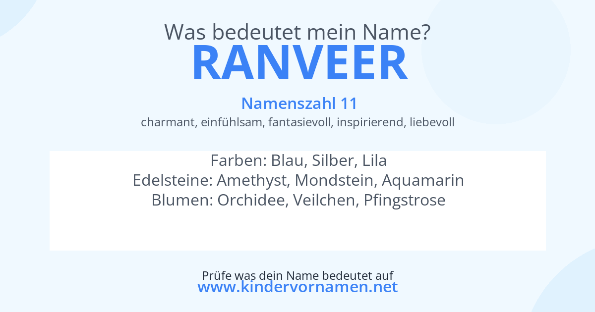 Was bedeutet der Name Ranveer?