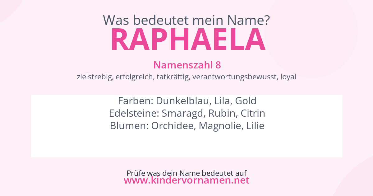 Was bedeutet der Name Raphaela?