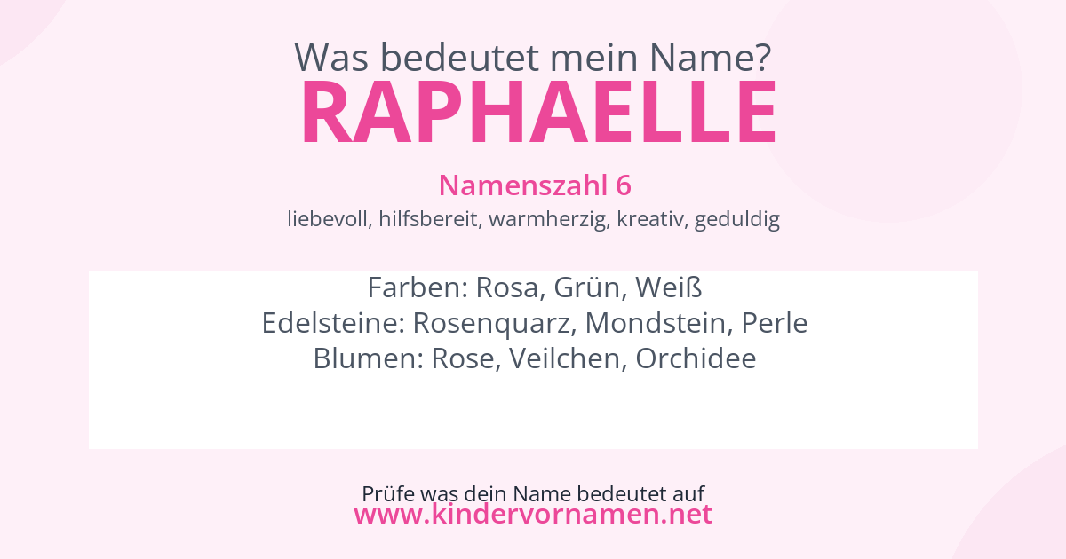 Was bedeutet der Name Raphaelle?