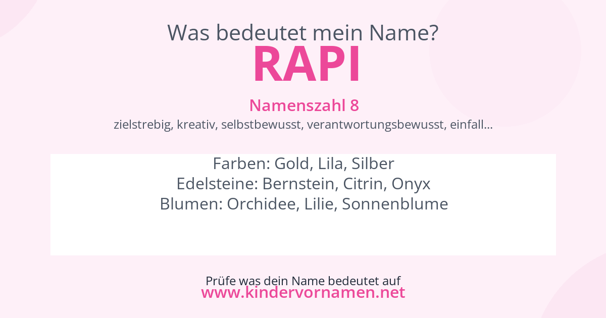 Was bedeutet der Name Rapi?