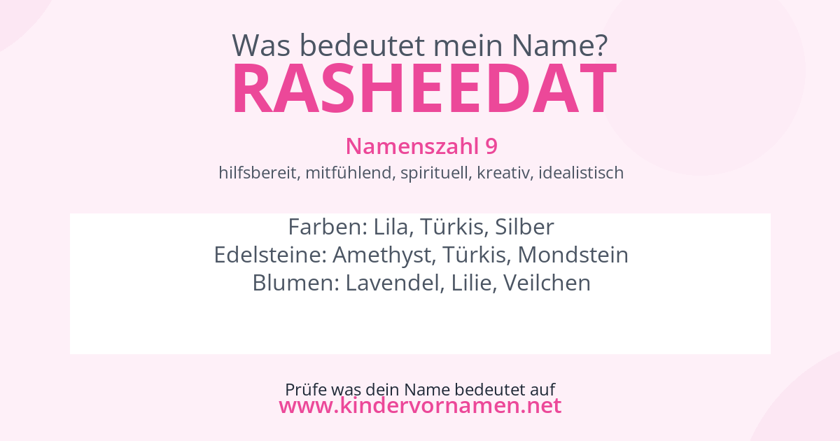 Was bedeutet der Name Rasheedat?
