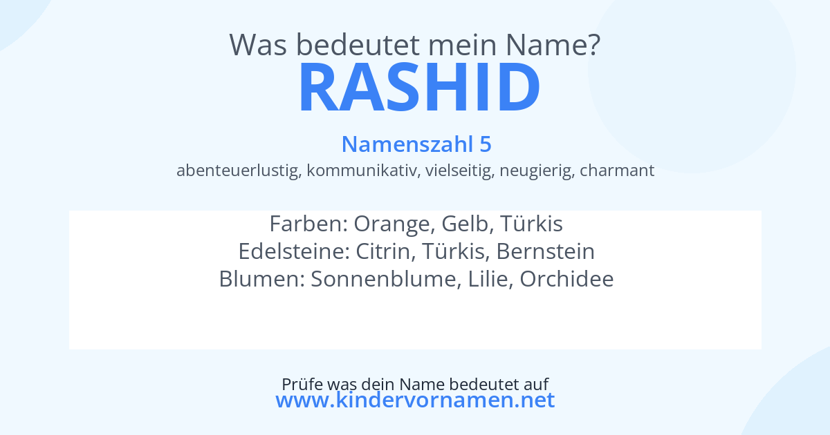 Was bedeutet der Name Rashid?