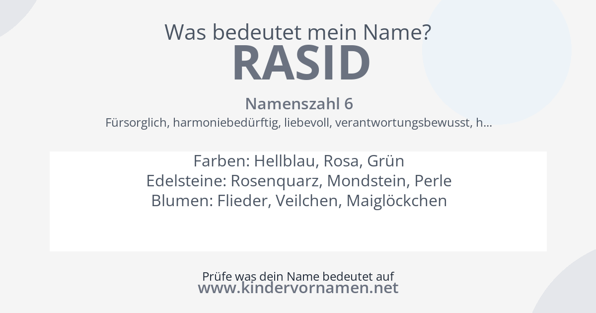 Was bedeutet der Name Rasid?