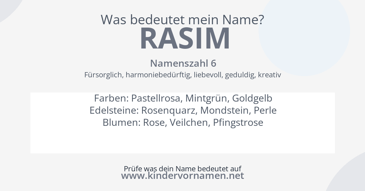 Was bedeutet der Name Rasim?