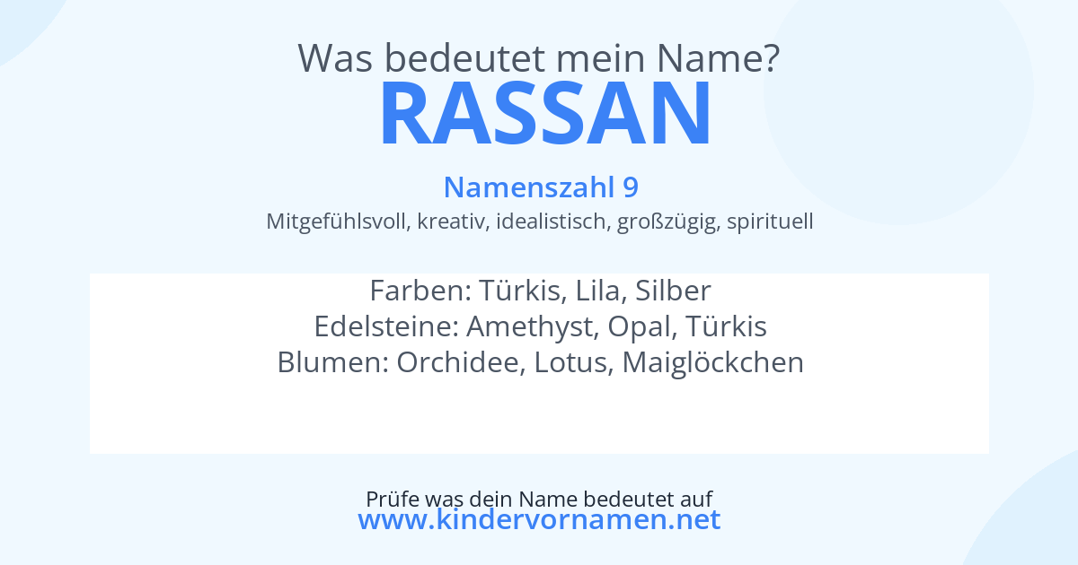 Was bedeutet der Name Rassan?