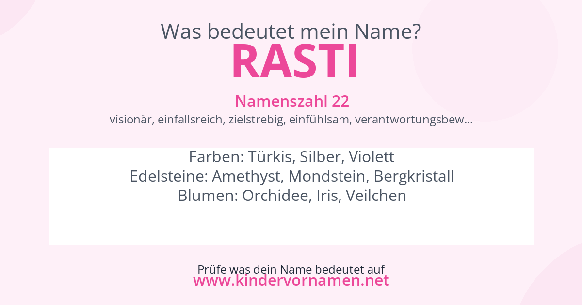 Was bedeutet der Name Rasti?