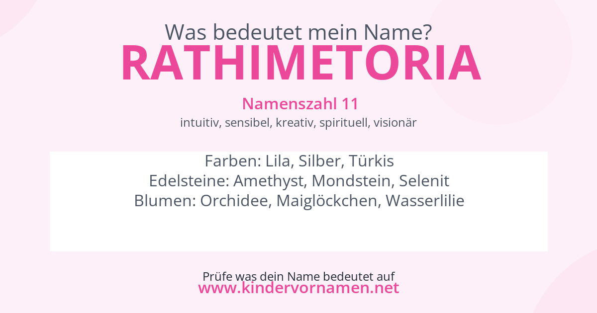 Was bedeutet der Name Rathimetoria?
