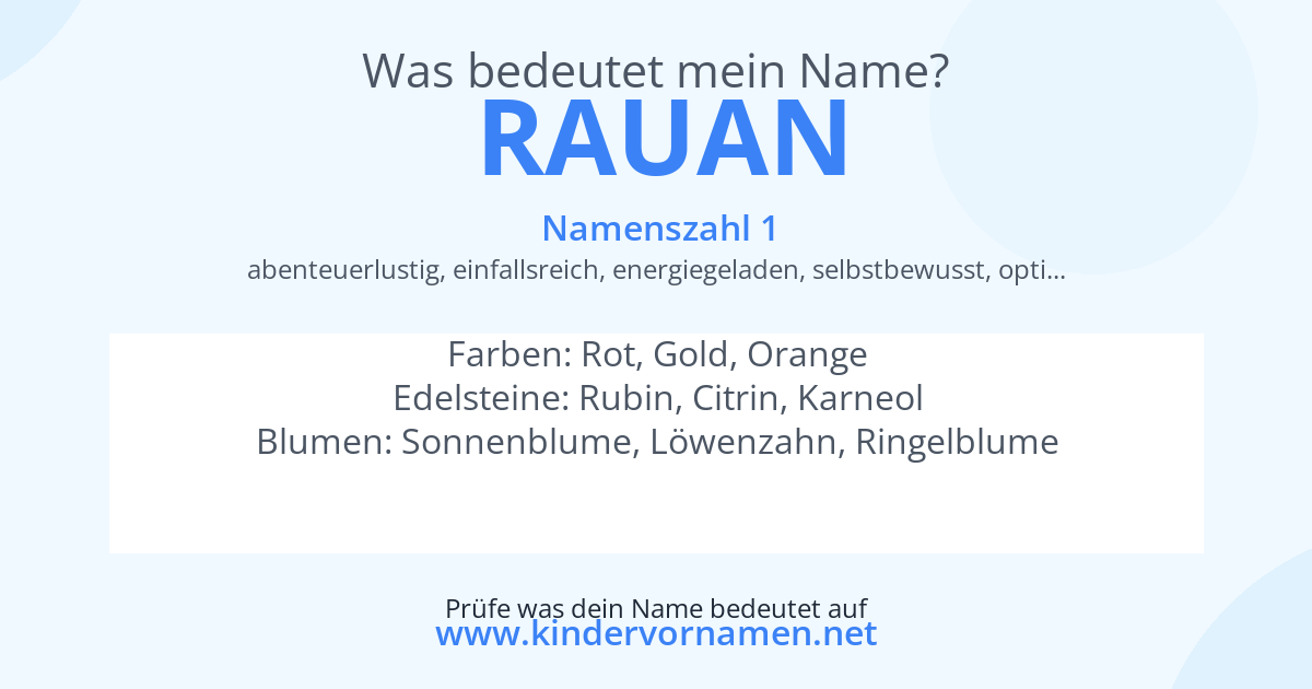 Was bedeutet der Name Rauan?