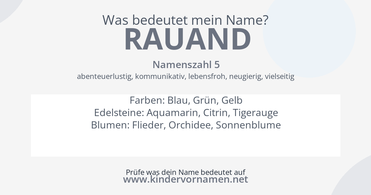 Was bedeutet der Name Rauand?