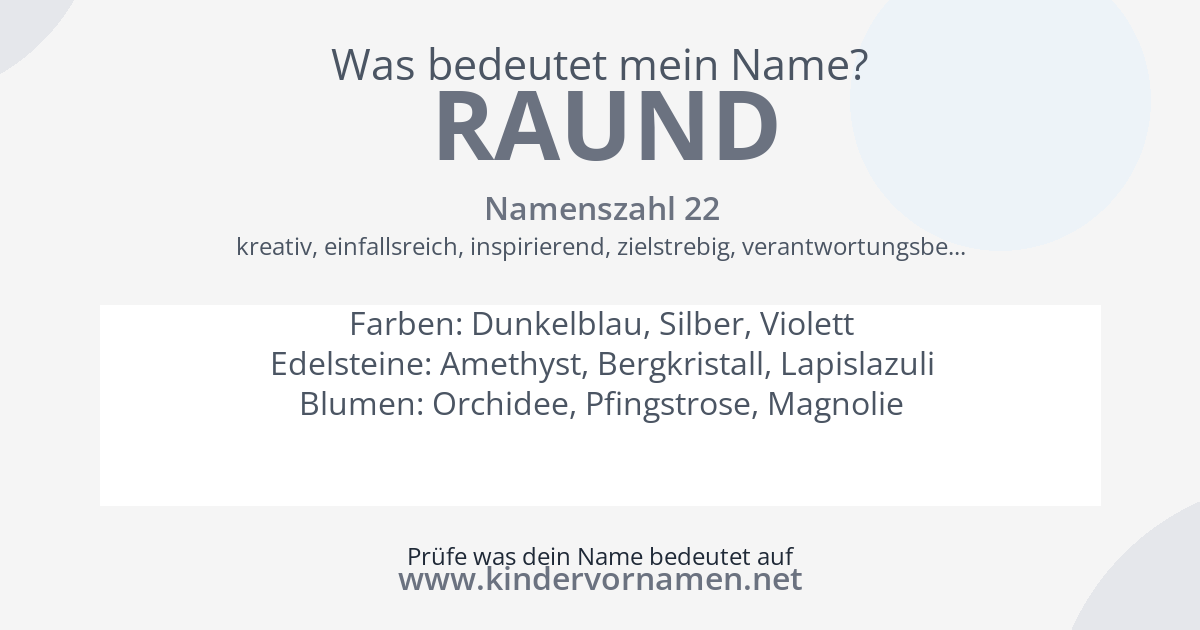Was bedeutet der Name Raund?