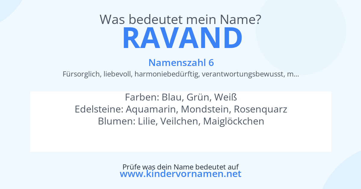 Was bedeutet der Name Ravand?