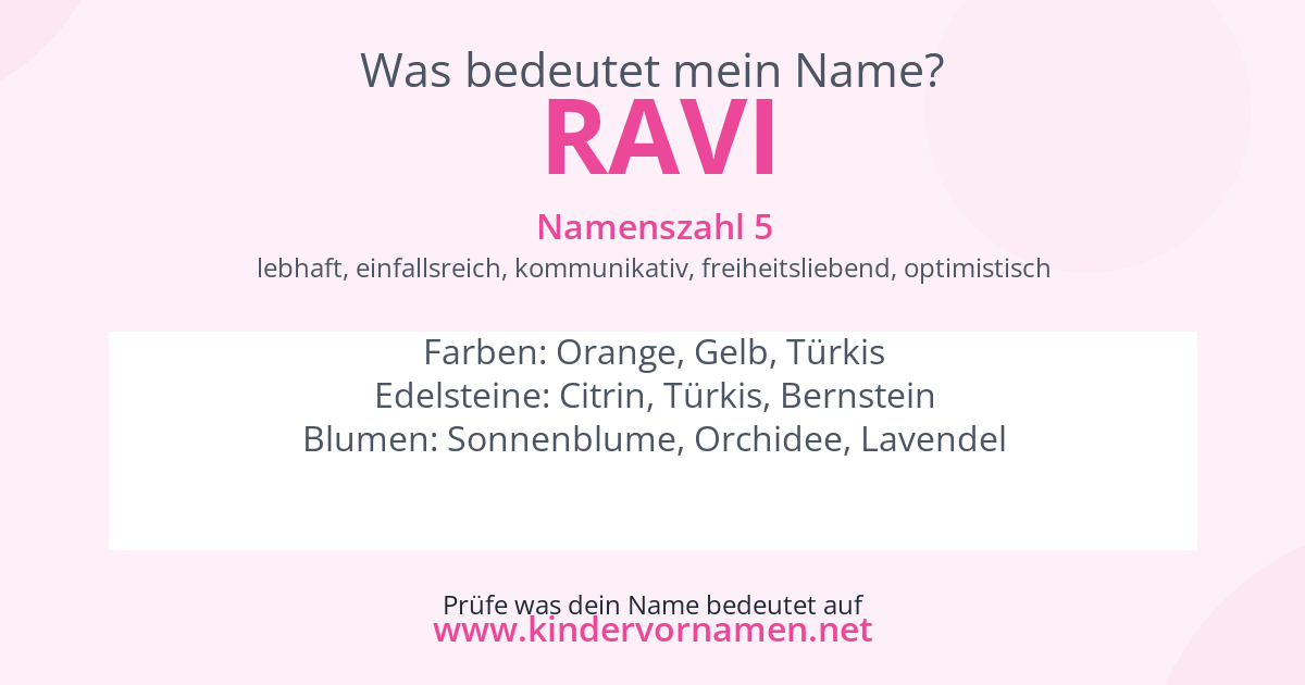 Was bedeutet der Name Ravi?