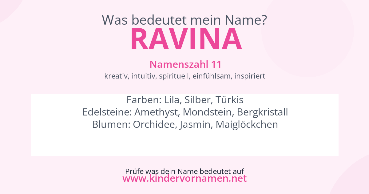 Was bedeutet der Name Ravina?