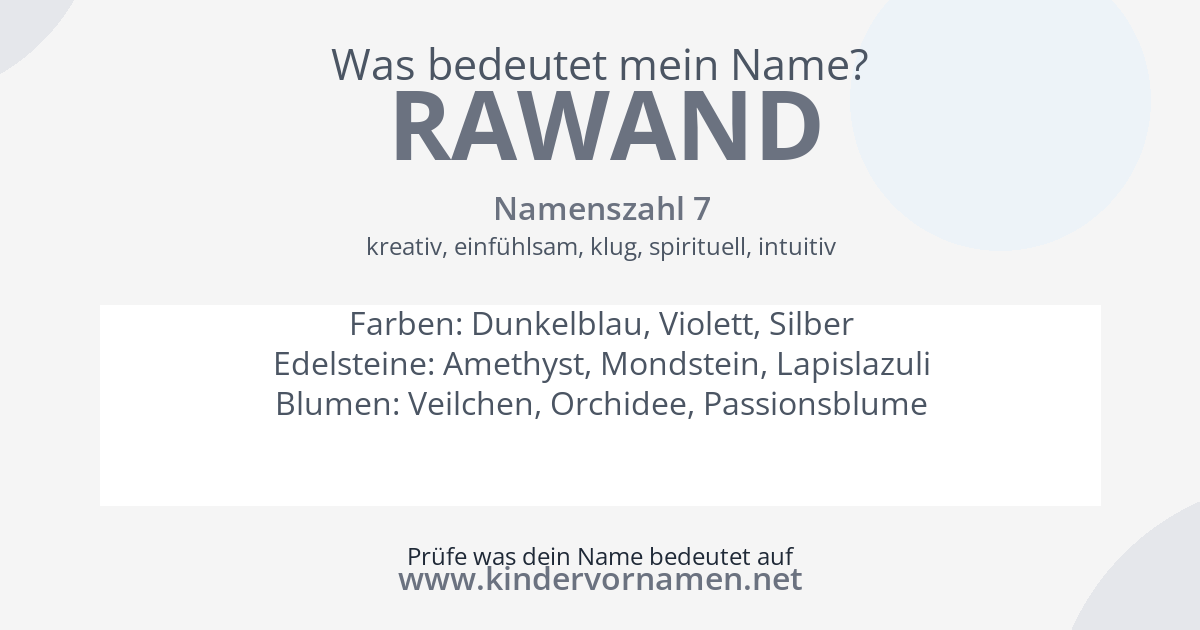 Was bedeutet der Name Rawand?