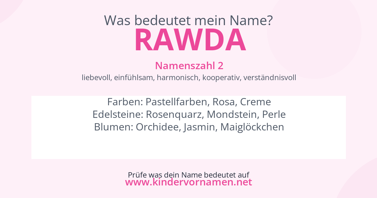 Was bedeutet der Name Rawda?