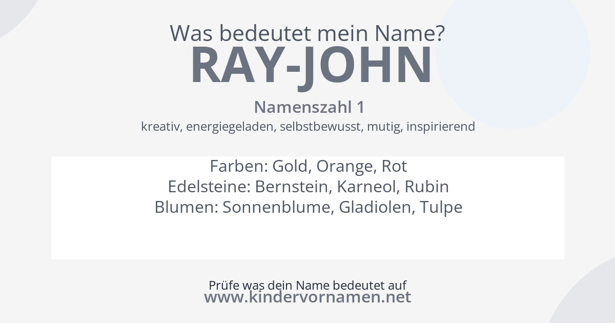 Was bedeutet der Name Ray-John?